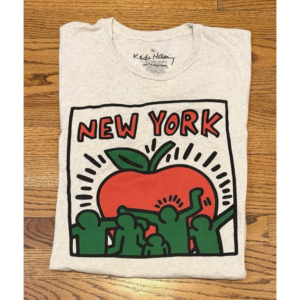 Keith Haring New York Graphic T Shirt XL Licensed Pop Art NYC Apple Tee